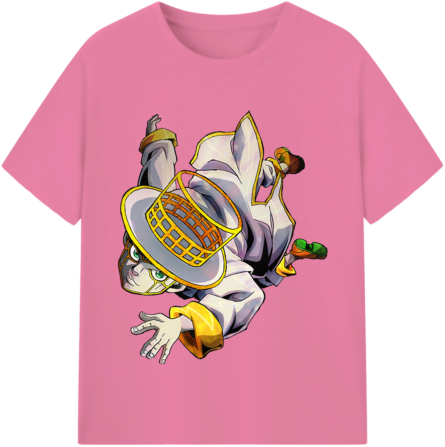 （画像用） ジョジョの奇妙な冒険 岸辺 露伴（きしべ ろはん） JoJo's Bizarre Adventure Rohan Kishibe 綿100％半袖Tシャツ（フロントプリント）